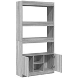  Visoka komoda siva boja hrasta 92x33x180 cm konstruirano drvo | shoptok.hr