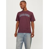Jack & Jones Majica 'JJECALEB' marine / vinsko rdeča / bela | Shoptok.si