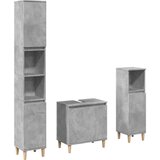 vidaXL 3-dijelni set kupaonskog namještaja siva boja betona drveni | shoptok.hr