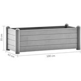 vidaXL Povišena vrtna gredica PP siva boja kamena 100 x 43 x 35 cm | shoptok.hr