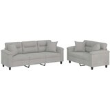  2-dijelni set sofa s jastucima svjetlosivi od mikrovlakana | shoptok.hr