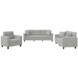  3-dijelni set sofa s jastucima svjetlosivi od mikrovlakana | Eponuda.ba