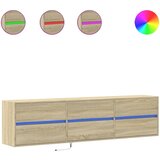 Maison Chic Stenska TV omarica - TV stojalo - Televizijska omarica z LED lučkami sonoma hrast 180x31x45 cm, (21699015) Cene