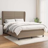  Box spring postelja z vzmetnico taupe 140x200 cm blago, (20892723) Cene