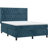  Krevet s oprugama i madracem tamnoplavi 140x190 cm baršunasti | shoptok.hr
