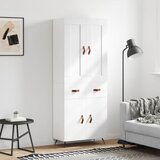 vidaXL Visoka omara bela 69,5x34x180 cm inženirski les | Shoptok.si