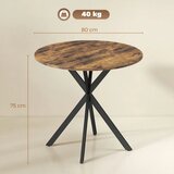  Okrugli kuhinjski stol 80 cm kompaktna ploča iverica metal rustikalno smeđa | shoptok.hr