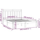  Okvir za krevet od masivnog drva crni 140 x 190 cm | shoptok.hr