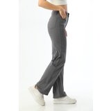 BİKELİFE Women's Gray High Waist Lycra Flexible Wide Leg Palazzo Pants Cene