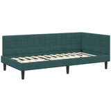  Kutni okvir kreveta Tamnozelena 100 x 200 cm Baršun | shoptok.hr