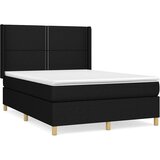  Krevet s oprugama i madracem crni 140 x 190 cm od tkanine | shoptok.hr