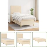The Living Store Box spring postelja z vzmetnico krem 90x190 cm blago - Box Spring Postelja, (21737474) | Shoptok.si