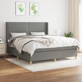 Maison Chic Box spring postelja - Vzmetna postelja z vzmetnico temno siva 160x200 cm blago SL8382, (21907794) | Shoptok.si