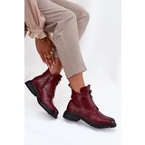 Boto Insulated Women's Ankle Boots with Zip Decorative Detail Bordeaux Roselle | shoptok.hr