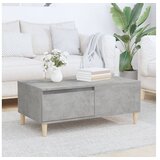  Klubska mizica betonsko siva 90x50x36,5 cm inženirski les | Shoptok.si