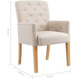  Jedilni stol z naslonjali za roke bež blago, (20699311) | Shoptok.si