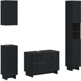  Set kupaonskih ormara od 4 dijela EDE Crna Konstruirano drvo | shoptok.hr
