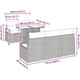  Sjedeća garnitura za vrt s pohranom 6 pcs Crna poliratan | shoptok.hr