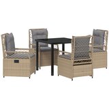 vidaXL 5-delni set vrtnega pohištva Bež Poli ratan | Shoptok.si