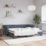 vidaXL Izvlečna dnevna postelja temno siva 90x200 cm žamet | Shoptok.si
