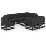 Maison Chic Seti vrtnega pohištva - Vrtna garnitura - Vrtni pohištvo set 9-delna z blazinami trdna borovina, (21795977) | Shoptok.si