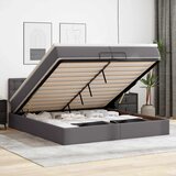  Otomanski okvir kreveta s madracem sivi 200x200cm umjetna koža | shoptok.hr