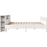  Knjižna postelja brez vzmetnice bela 200x200 cm trdna borovina | Shoptok.si