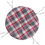  Okrugli jastuk s crvenim kariranim uzorkom Ø 100 x 11 cm Oxford tkanina | shoptok.hr