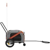 Prikolica za bicikl za pse narančasto-crna od tkanine i željeza | shoptok.hr
