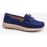 VINCEZA Women's Moccasins with Bow Navy Blue Reece | shoptok.hr