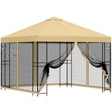  Vrtni gazebo s stranskimi stenami 3 x 3 m Krem, (5000234209) | Shoptok.si