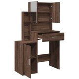 vidaXL Toaletni stolić s ormarićem smeđa boja hrasta 80x35x132 cm | shoptok.hr