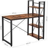  Moderan metalni radni stol s policama - crni | shoptok.hr