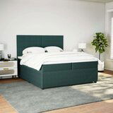 vidaXL Box spring postelja z vzmetnico temno zelena 200x200 cm žamet, (21309062) | Shoptok.si