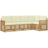  Set vanjskih sofa 5 pcs Bijela i krem 247 x 128,5 x 73 cm | Eponuda.ba