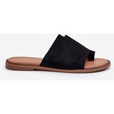 EVENTO PE1 Women's Suede Flip-Flop Sandals Black Amite | Shoptok.si