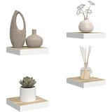  Plutajuće zidne police 4 kom hrast i bijele 23x23,5x3,8 cm MDF | Eponuda.com