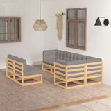  Sedežna garnitura 7-delna z blazinami trdna borovina | Shoptok.si