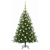  Umjetno božićno drvce s kuglicom 150 cm 150 LED lampica - 150 cm s LED žaruljama i zlatnim kuglicama | shoptok.hr