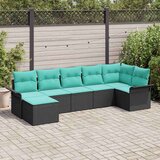  Vrtna sedežna garnitura s shranjevanjem 7 pcs Črna poli ratan, (5000144333) | Shoptok.si