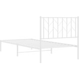  Metalni okvir za krevet s uzglavljem bijeli 90x200 cm | shoptok.hr