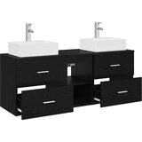  Set ormarića za kupaonicu 3 kom. Crna 49,5 x 41 x 62,5 cm | shoptok.hr