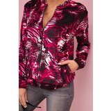 Kesi Women's sweatshirt with animal print and zipper fuchsia | shoptok.hr