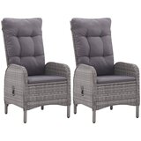  3-dijelni vrtni bistro set od poliratana i stakla sivi | Eponuda.com