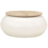 Maison Chic Klubska mizica - kavna mizica - Nizka mizica bela 51x51x27 cm trden mangov les, (21755282) | Shoptok.si