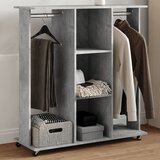 vidaXL garderobna omara siva s koleščki 102x38x110 cm inženirski les | Shoptok.si