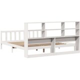 vidaXL Knjižna postelja brez vzmetnice bela 200x200 cm trdna borovina | Shoptok.si