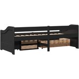  Dnevni krevet s 3 ladice bez madraca "IRUN" crni 90x200 cm | shoptok.hr