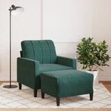 vidaXL fotelj s stolčkom za noge temno zelen 60 cm žamet | Shoptok.si