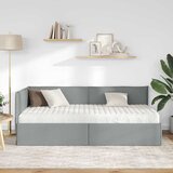  Kutni krevetni okvir s madracem 2 pcs Svijetlo siva Baršun | shoptok.hr
